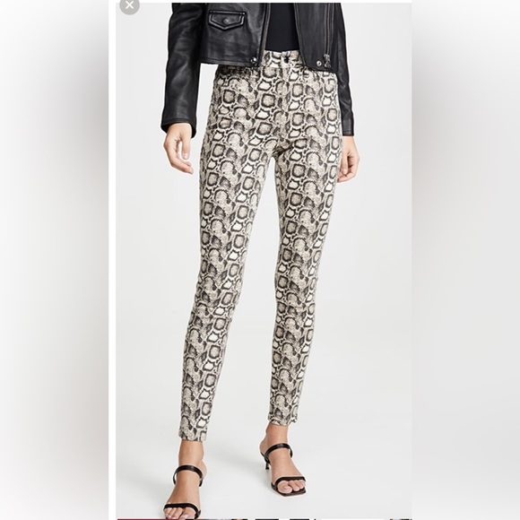 GOOD AMERICAN Good Waist Gray Snake Print High Waist Skinny Jeans size 8/29 C72 - Picture 2 of 10